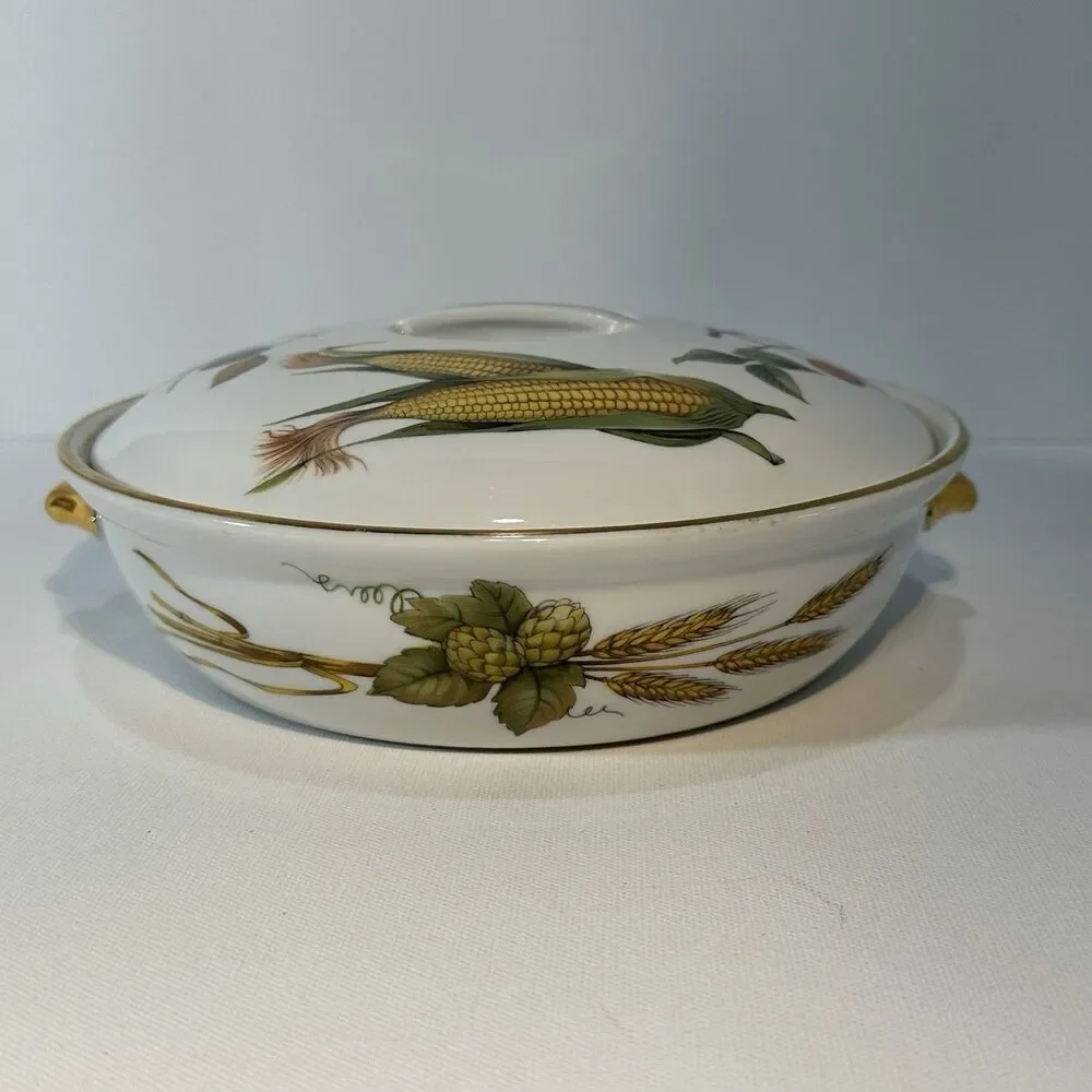 Royal Worcester Evesham Gold 5 Piece Casserole Baking Serving Set -Disc -England